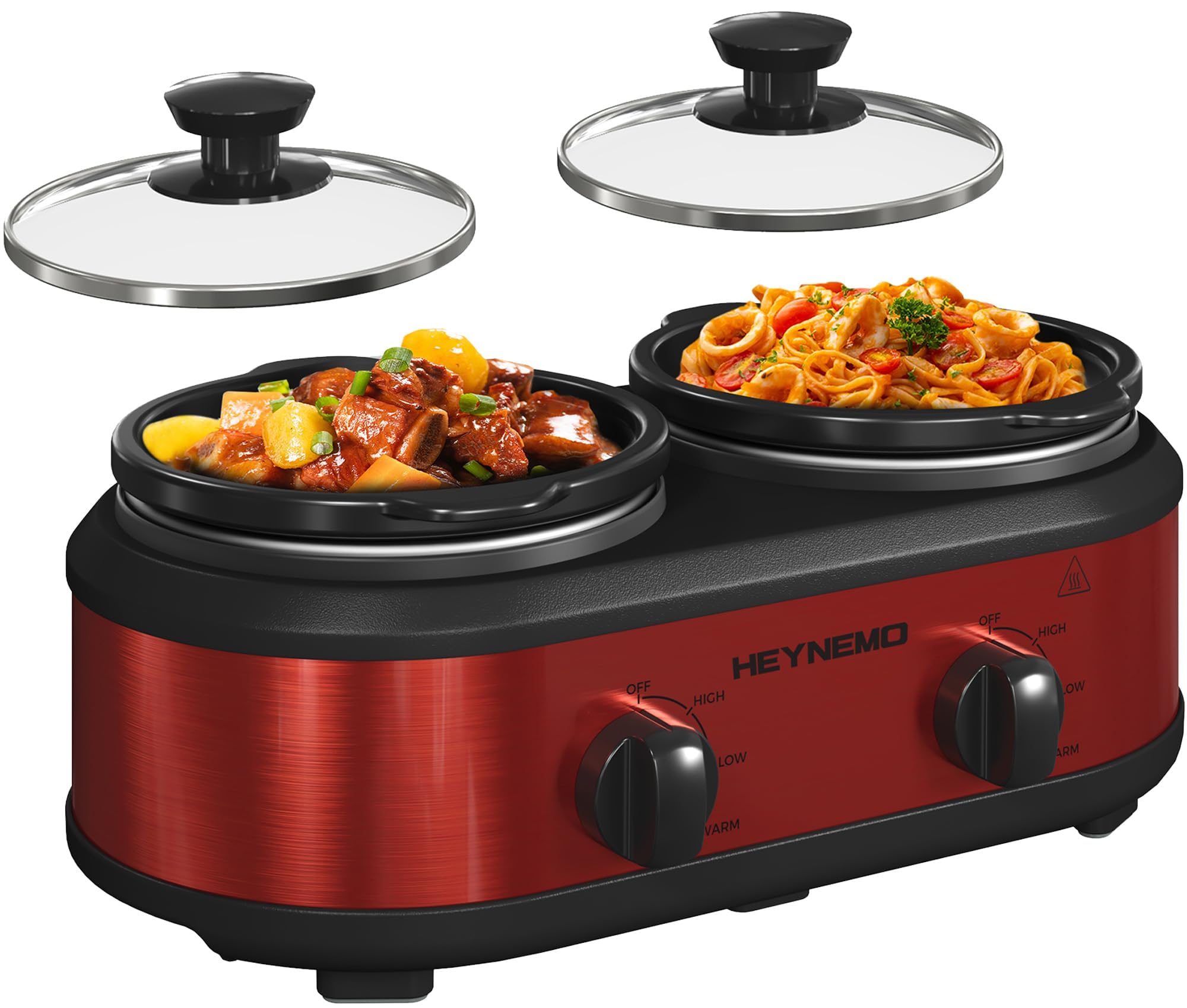 Amazon.com: Double Slow Cooker, 2 X 1.25QT Slow Cooker with 3