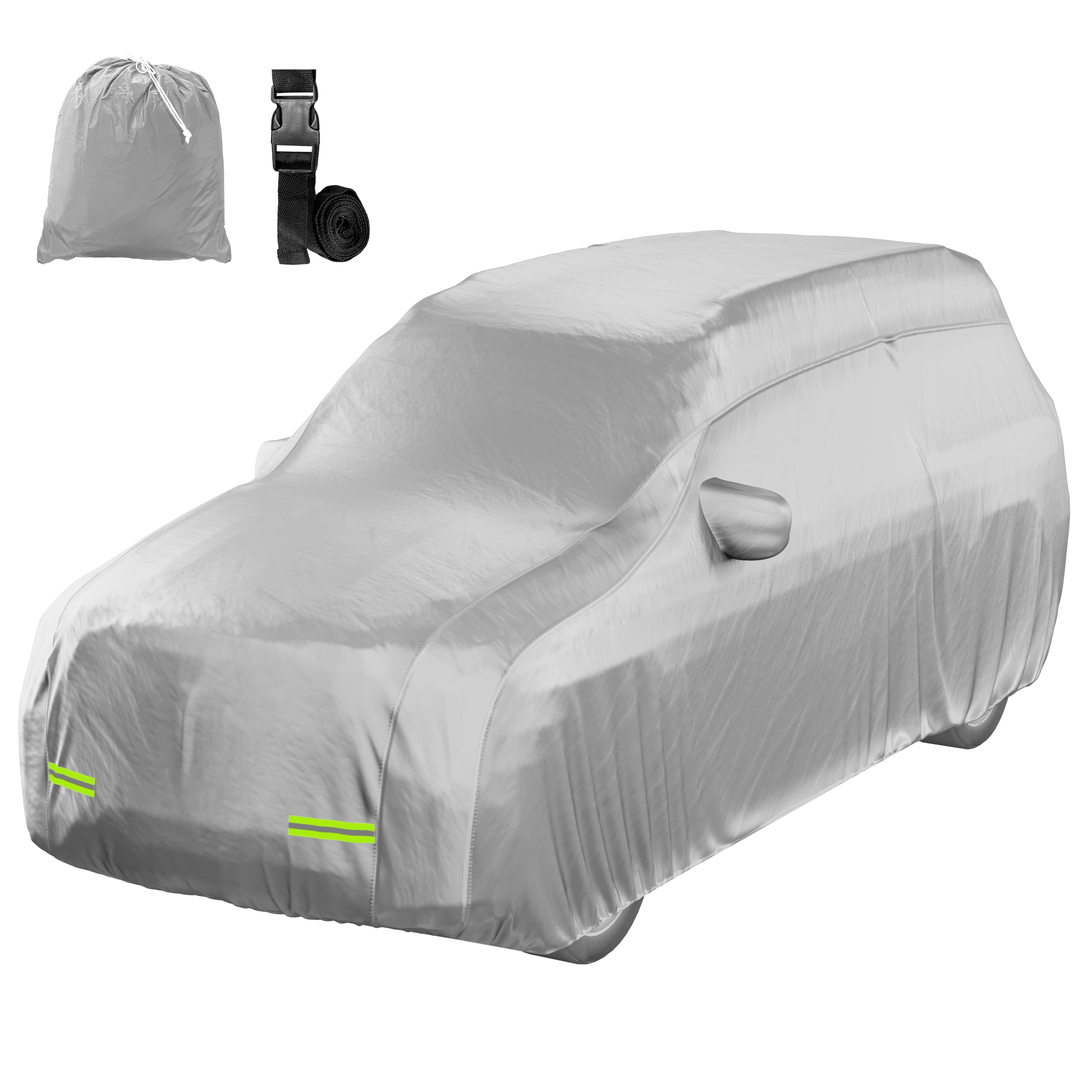 Mockins 190x75x72 Midsize SUV Car Cover 150D Oxford Polyester Fabric Car Tarp SUV Cover Water-Resistant Indoor Outdoor Full