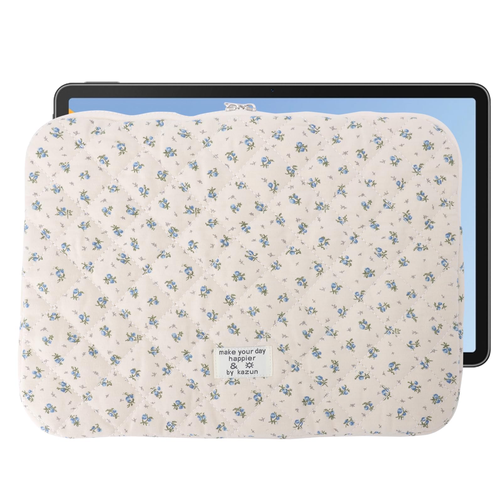 Puffy Laptop Hülle für 14 Zoll Laptop Süße Blumenmuster Laptoptasche Kompatibel mit MacBook Air/Pro Retina 13-13,3 Zoll Notebooks und MacBook Pro 14 Zoll