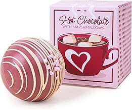 CHOCOLISSIMO Schokolade Geschenk - Schokoladenkugel Ruby mit Marshmallows - Trinkschokolade in Form einer Kugel aus rosa Schokolade - Geschenkidee Mann, Frau, Kind, Mädchen, Geburtstag, Weihnachten