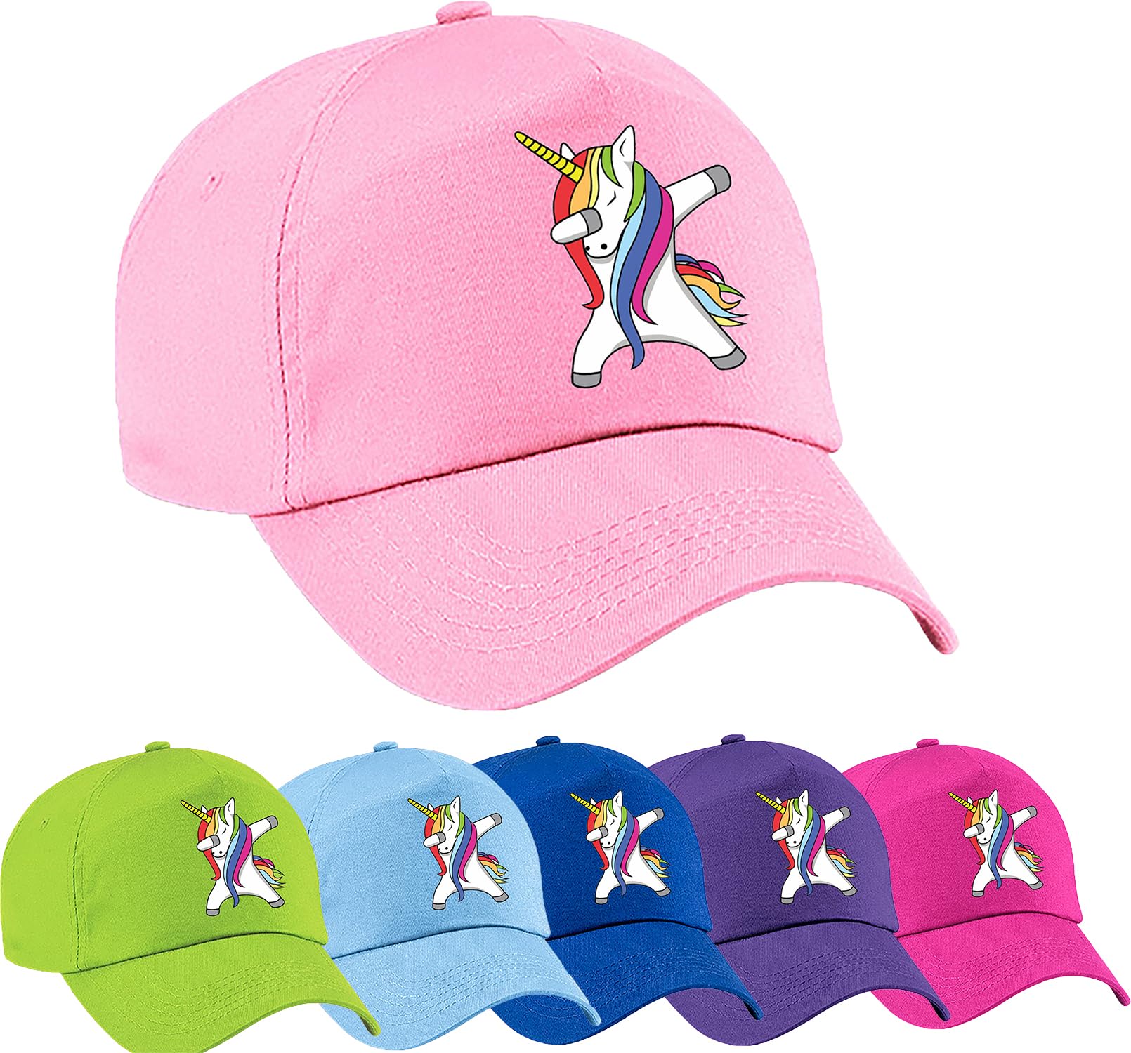 4sold Gorra de béisbol de unicornio colorido para niñas, gorra de béisbol ajustable para niños, gorra de verano para niñas, gorra de béisbol ajustable