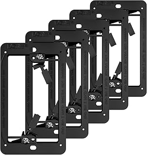VCE Low Voltage Mounting Bracket (1 Gang, 5 Pack) for Single Gang Wall Plate, Telephone Wires, Network Cables, HDMI, Coaxial, Speaker Cables, Black