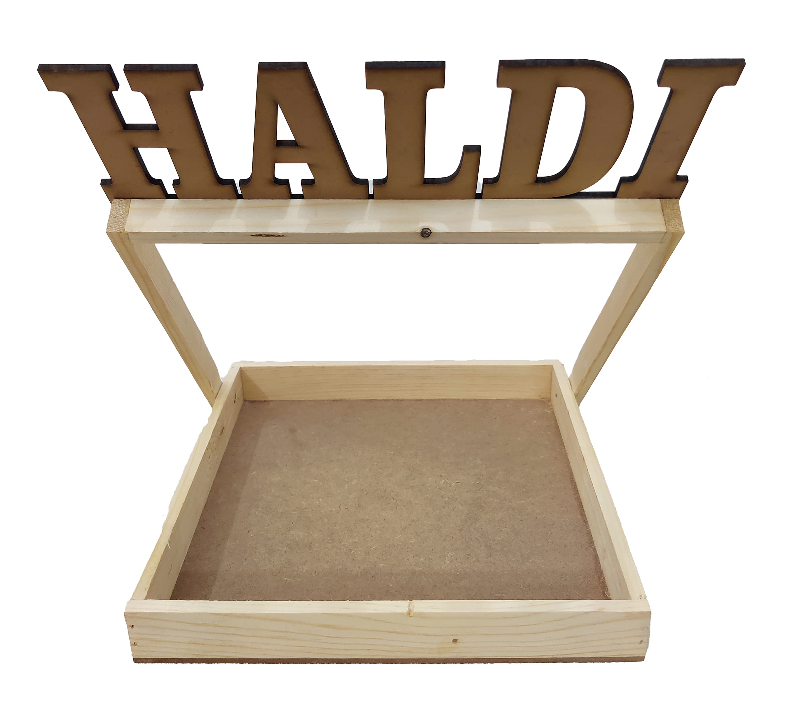 RIA Studio Decorative Haldi Platter Basket with Laser Cut HALDI Cutout for Packing Tray, Décor with Resin Art & Craft-image-4