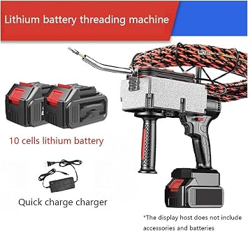 Efficient Brushless Lithium Battery Threading Machine,Electrician Wire Puller Through Wall, Fish Tape,Electrical Wire Puller,Wall Electrical Wire Threader,Cable Threading Tool,10Batteries