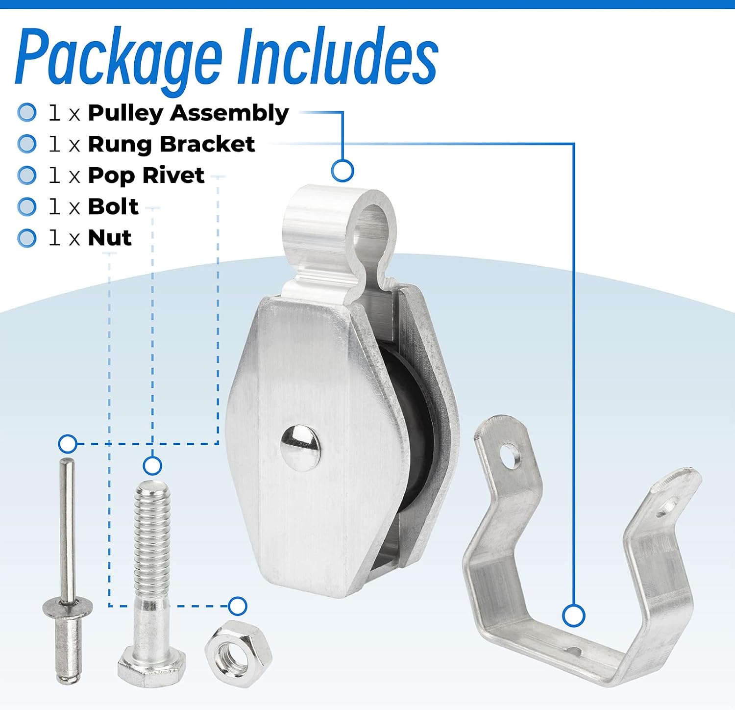31-12 Extension Ladder Pulley Kit Compatible with Werner Extension Ladders | Extension Ladder Pulley Kit Replacement for Werner 31-12 Pulley Assembly for Werner Aluminum & Fiberglass Extension Ladders