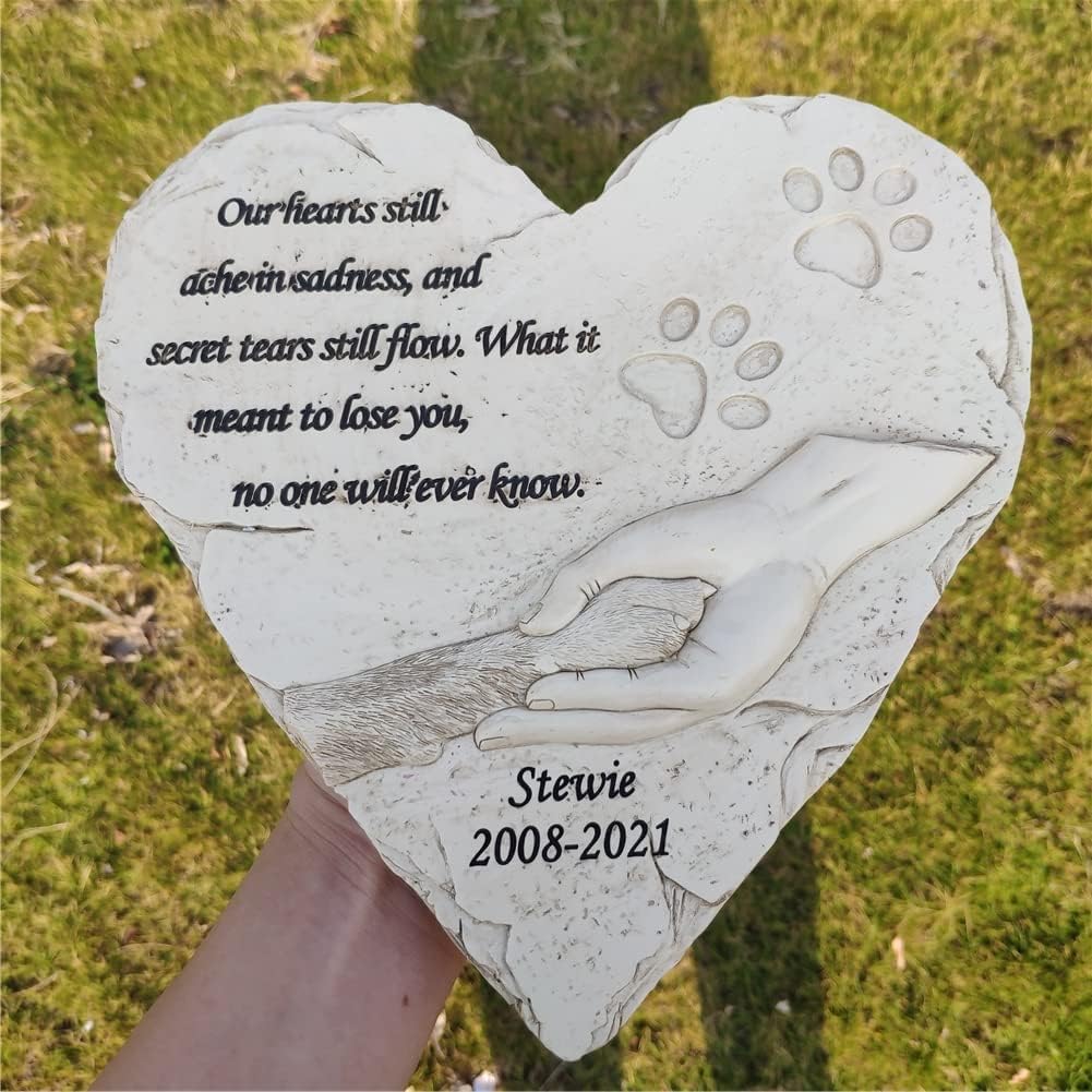 Piedra Conmemorativa Personalizada for Perros y Mascotas, Piedra Conmemorativa con Nombre Grabado