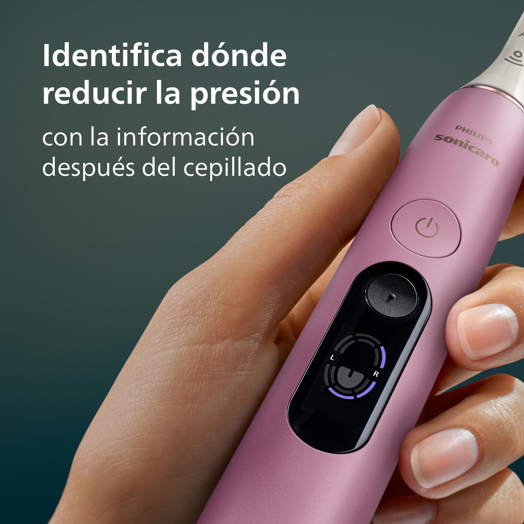 Philips Sonicare Next-Generation DiamondClean 8000 Cepillo de dientes eléctrico - con Smart Pressure Feedback y 15 ajustes, rosa flor, HX8311/15