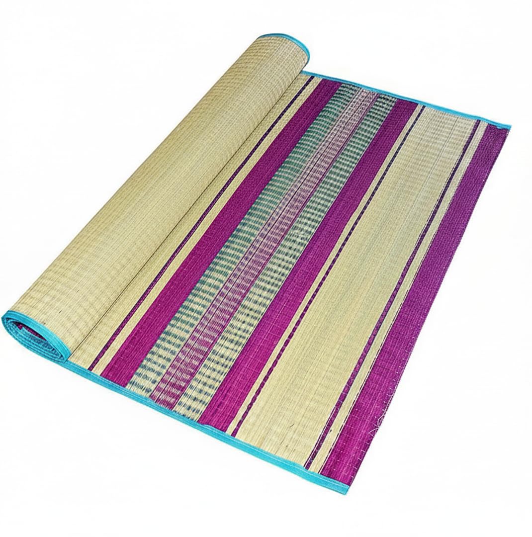SFDuniaMart Mats for Home - Korai Grass Mat [6 X 4 FEET, Multicolor] Grass G1 Ivory Floor Mat, korai phai-image-25