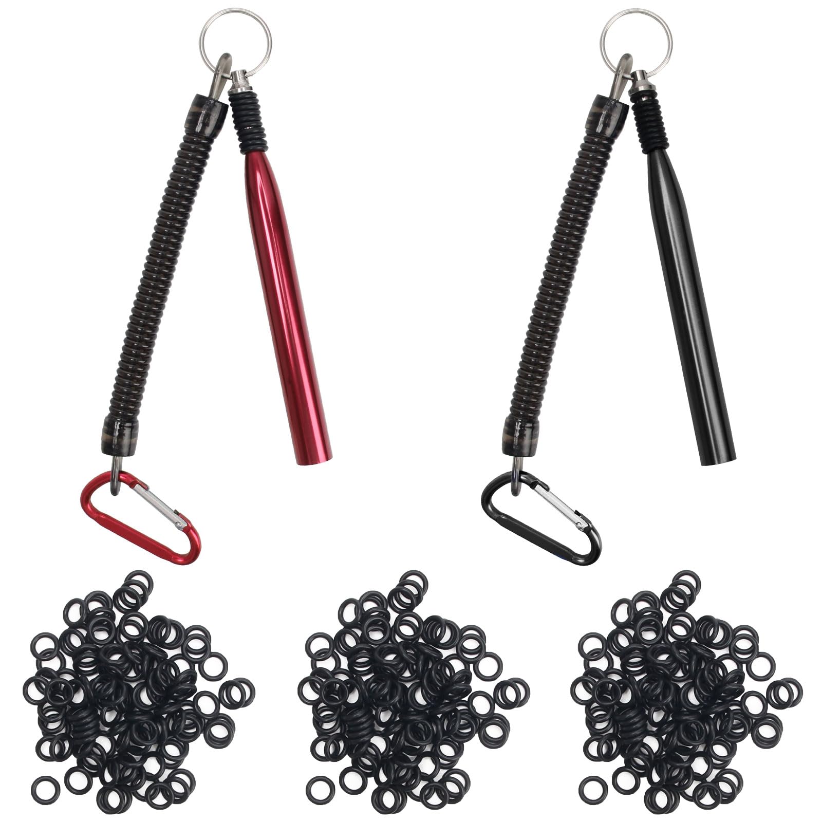 Wacky Rig Tools 2 Pcs with 320 Pcs Wacky O-Rings, Luxiv Wacky Worm Tools for Fishing Worm Rig Kits Fishing Rigging Utensil for Clip Baits Utensil with