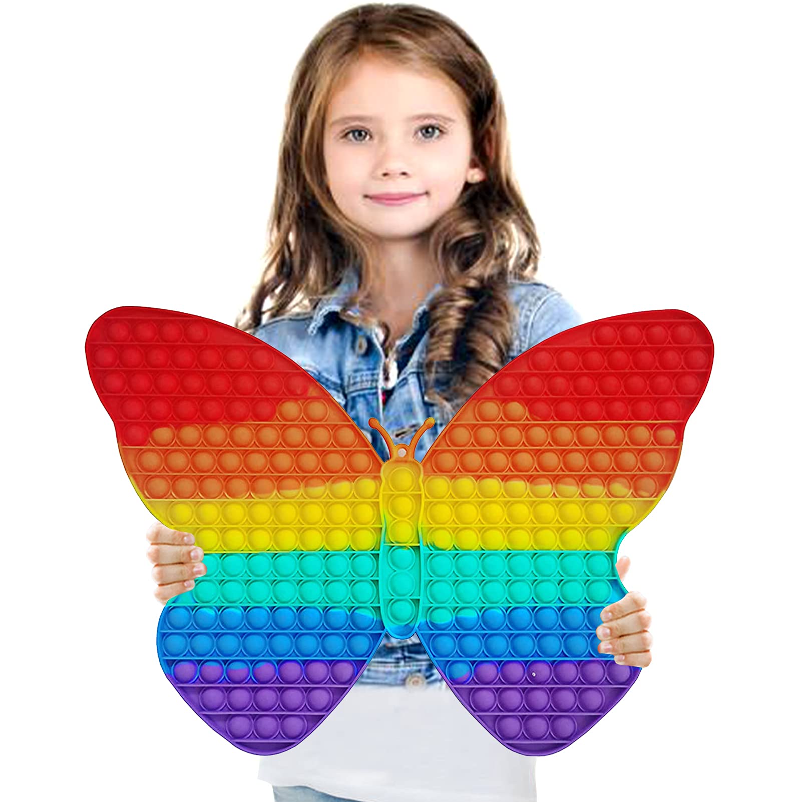 NC Big Pop It Bubble Fidget Sensory Toy - 400Bubbles ( Rainbow, 15.7in)