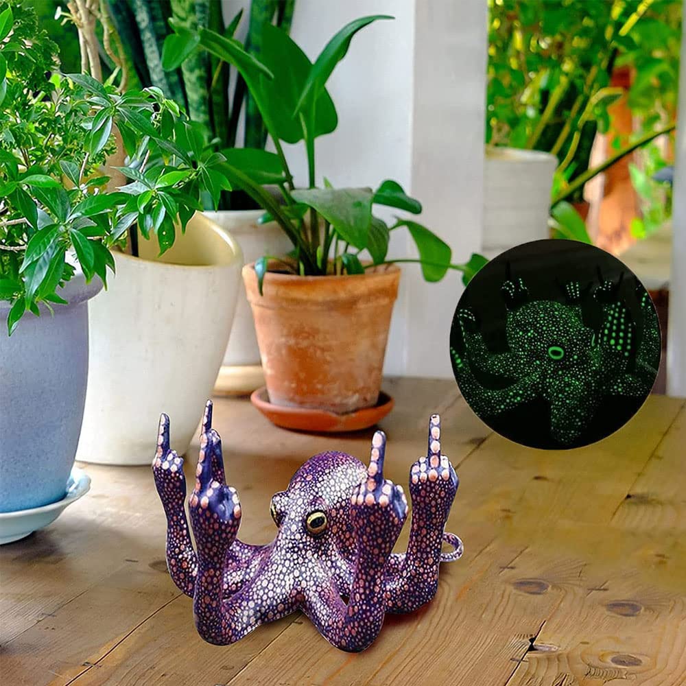 Amazon.co.jp: 2022年新しい中指タコ像ルミナスジェスチャ怒っている