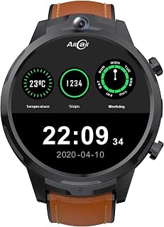 NICBEL GT2 fitness smart watch 1.6-inch high-definition full circular touch screen, 3+32GB memory, 5MP+5MP camera Intelligent Watch and BraceletCK(Brown)