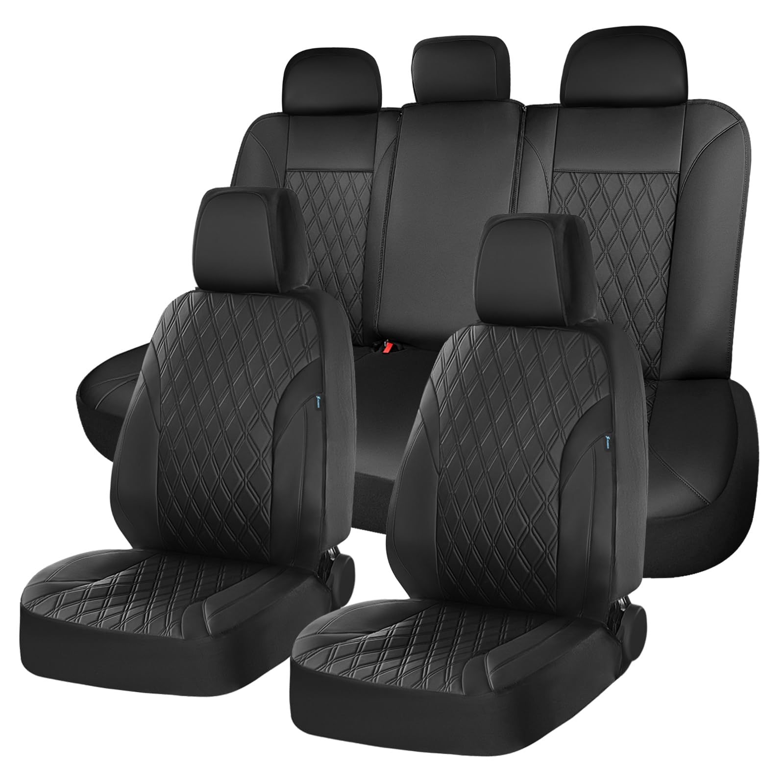 FLORICH Car Seat Covers Full Set, Leather Seat Covers for Cars, Car Seat Protector Waterproof Breathable, Universal Automotive Seat Covers, Front and Rear Car Seat Cover Fit for Most Sedans SUV Truck