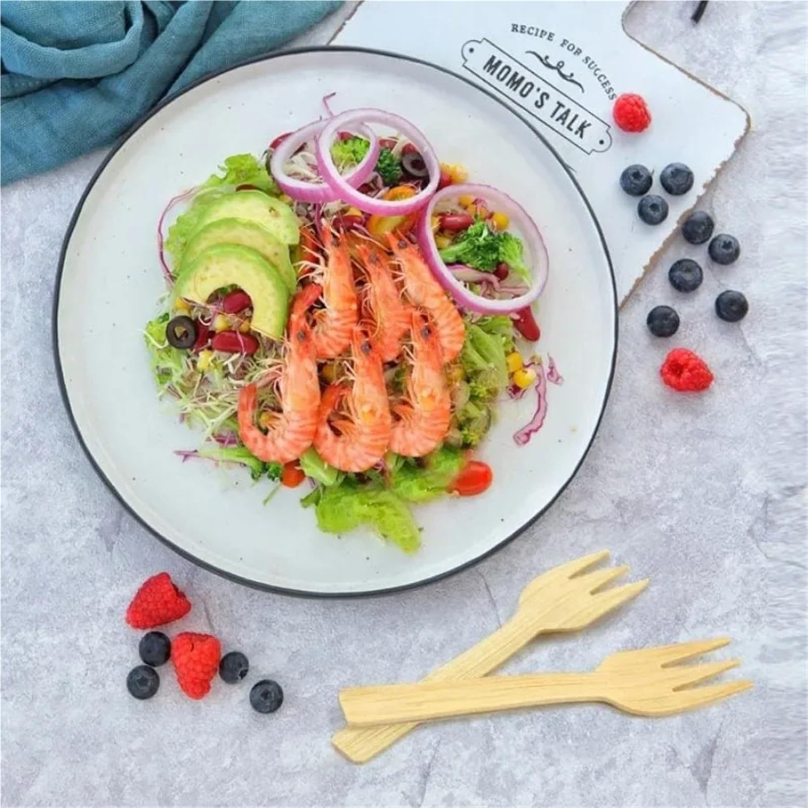 Forchette in bambù, 200 pezzi, mini forchettine in bambù, biodegradabili da 8,9 cm, usa e getta