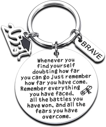 2023 Graduation Gift Keychain - Personalized Motivational Keyring For College, Master, Nurse, Medical Students