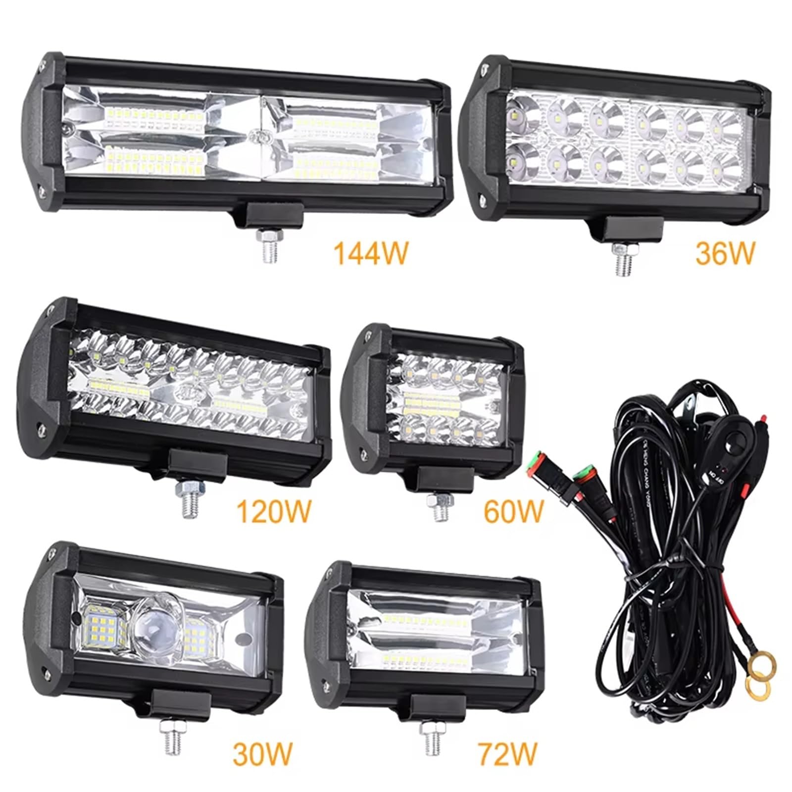 Faro Faros Luz De Trabajo Coche LED Todoterreno Focos 4x4 Lámpara Antiniebla Faro De Diodo SUV ATV Tractor Barco Camiones Excavadora Barra De Luz De 12V 24V(36W 2 Piece)