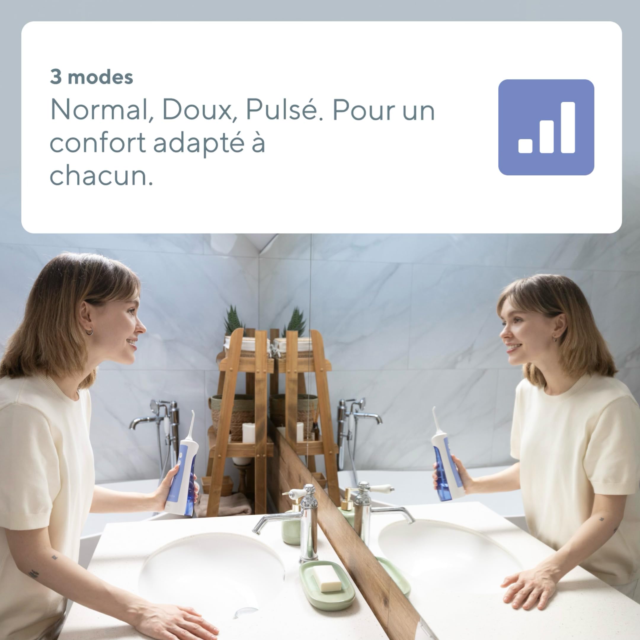 B.Well Swiss Jet Dentaire Portable, Hydropulseur & Irrigateur Oral PRO-911, 3 Modes, 2 Buses 360°, Réservoir 150 ml, Trousse Étanche, Arrêt Automatique, Autonomie jusqu'à 1 Mois