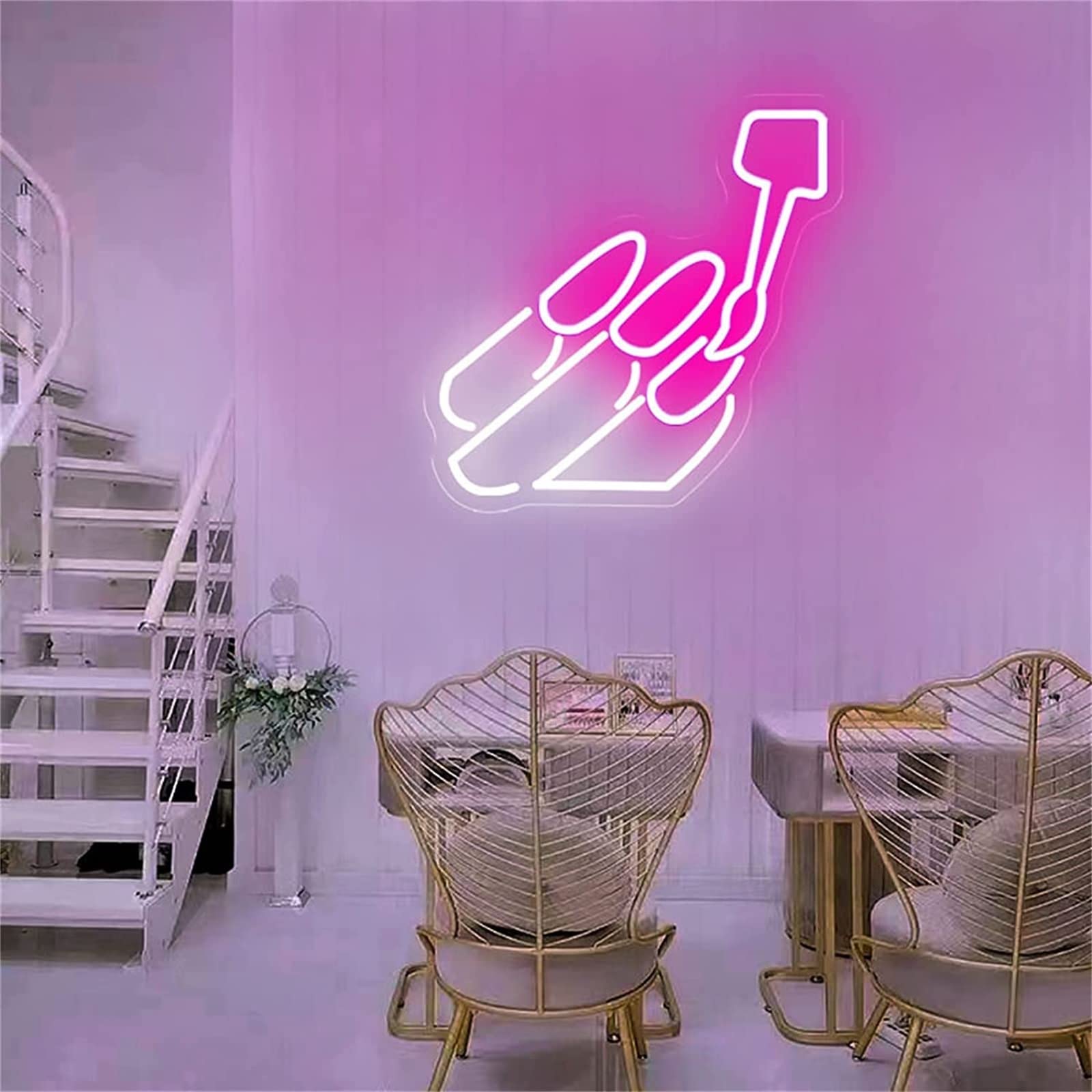 Nail Shop LED-Neonschild, LED, Modellierung, Leuchtbuchstaben, Acrylplatte, Neonlicht, dekoratives Licht, 40 x 40 cm