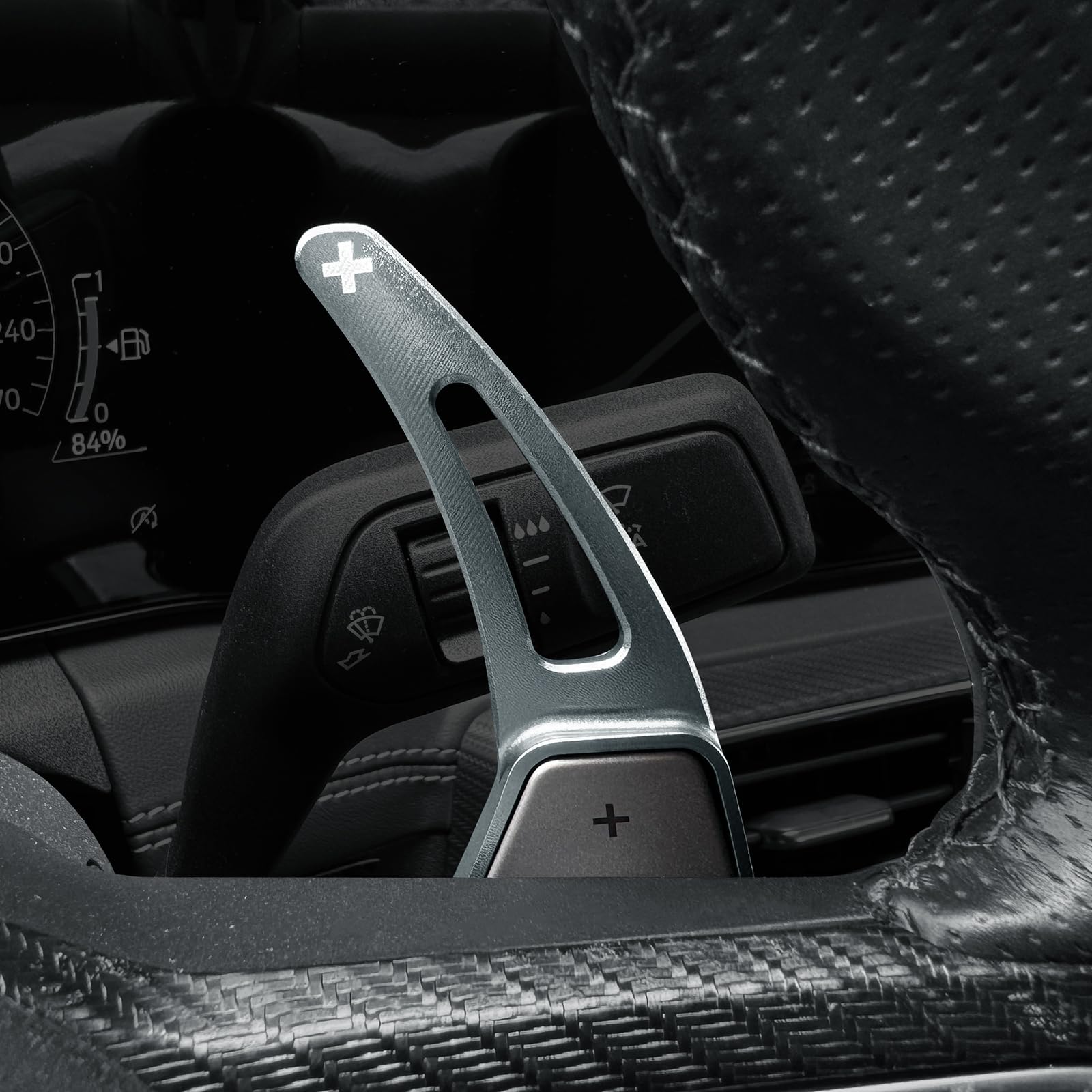 KUNGKIC Auto Schaltwippen Für Ford Mustang 2024 2025 2026 Aluminium Schaltpaddel Erweiterung Paddle Shifter Verlängerung Paddles Lenkrad 2 Stück (Grau)
