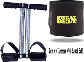 ALN® 6 in 1 Ab Tummy Trimmer with Sweat Belt Combo Weight Loss Fitness Equipment For Men & Women Home Gym-Abs Exerciser-Sweat Belt Free Size For Use