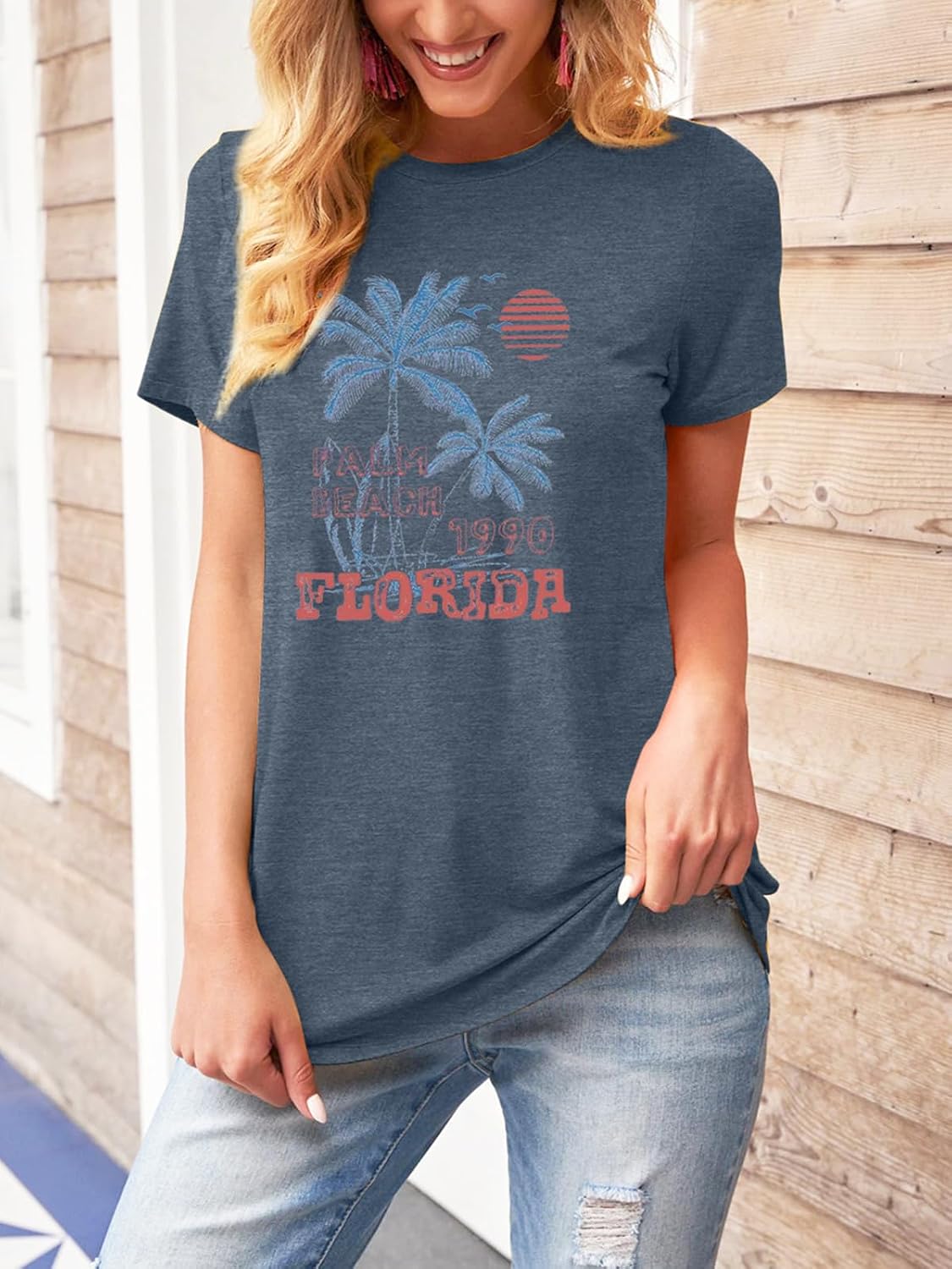 TAKEYAL Womens Graphic Tees Short Sleeve T Shirts image 2