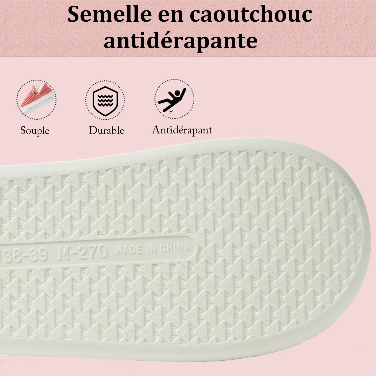 Chaussons Femme Homme Hiver Chaud Pantoufles Confortable Fermé Mousse Mémoire Antidérapantes l'intérieur et l'extérieur