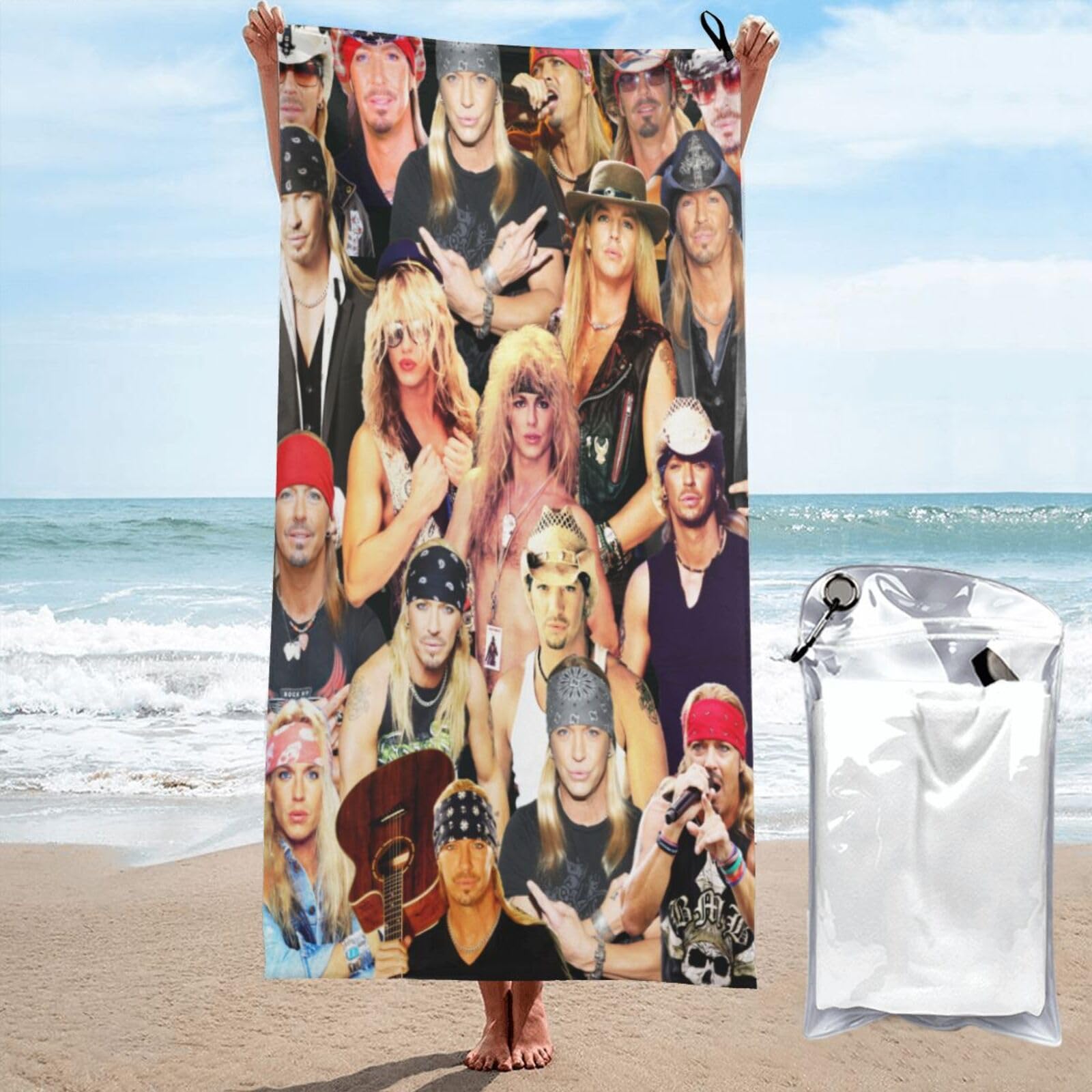 VixeniqueBeach Towel Bret Michaels Microfiber Lightweight Quick Dry Beach Towels Bath Towel Quick-Dry Bath Towels Sea Blanket Tapestry Gift for Travel Beach The Gym Camping Yoga Picnics