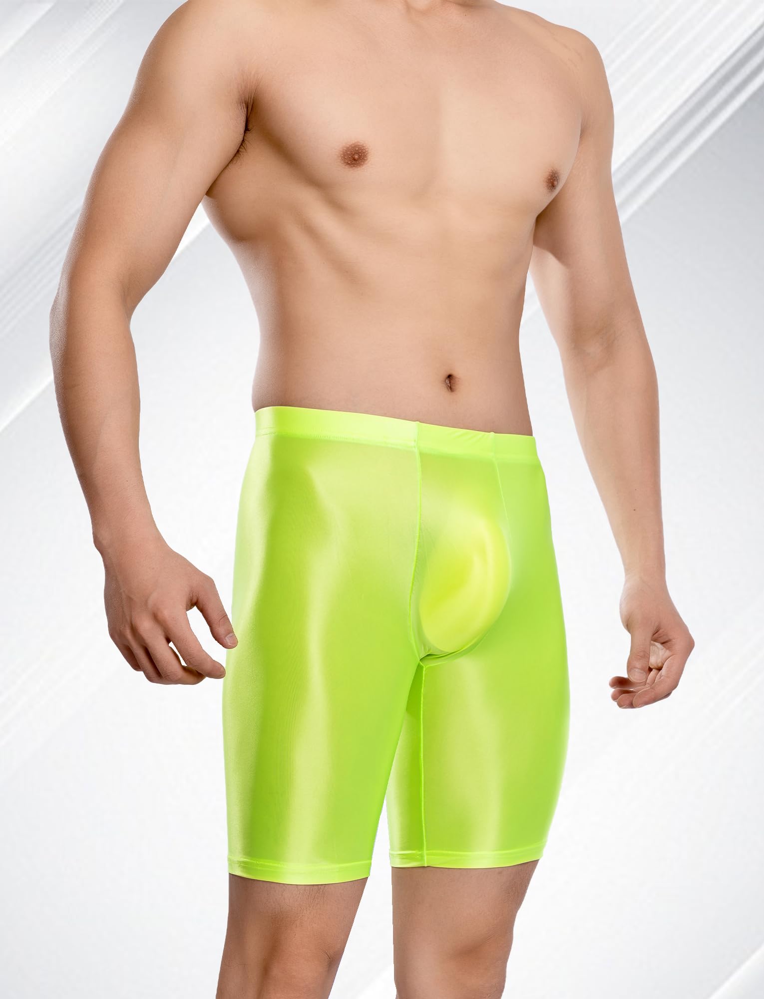 Boxer da uomo lucido con brillantini, leggings sportivi corti, da uomo, sexy, da corsa, da uomo, a compressione, M-2XL