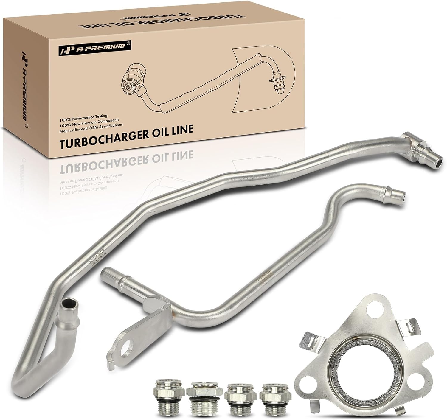 A-Premium Driver Side Turbo Coolant Line Kit Compatible with Ford F-150 2011-2016, Transit-150/250/350 2015-2021, Transit-350 HD 2015-2021, Expedition & Lincoln Navigator, V6 3.5L, Left Side