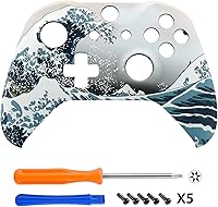 Vista 3 de eXtremeRate - Paquete de carcasa frontal para mando de Microsoft Xbox One S y Xbox One X, con destornillador., The Great Wave