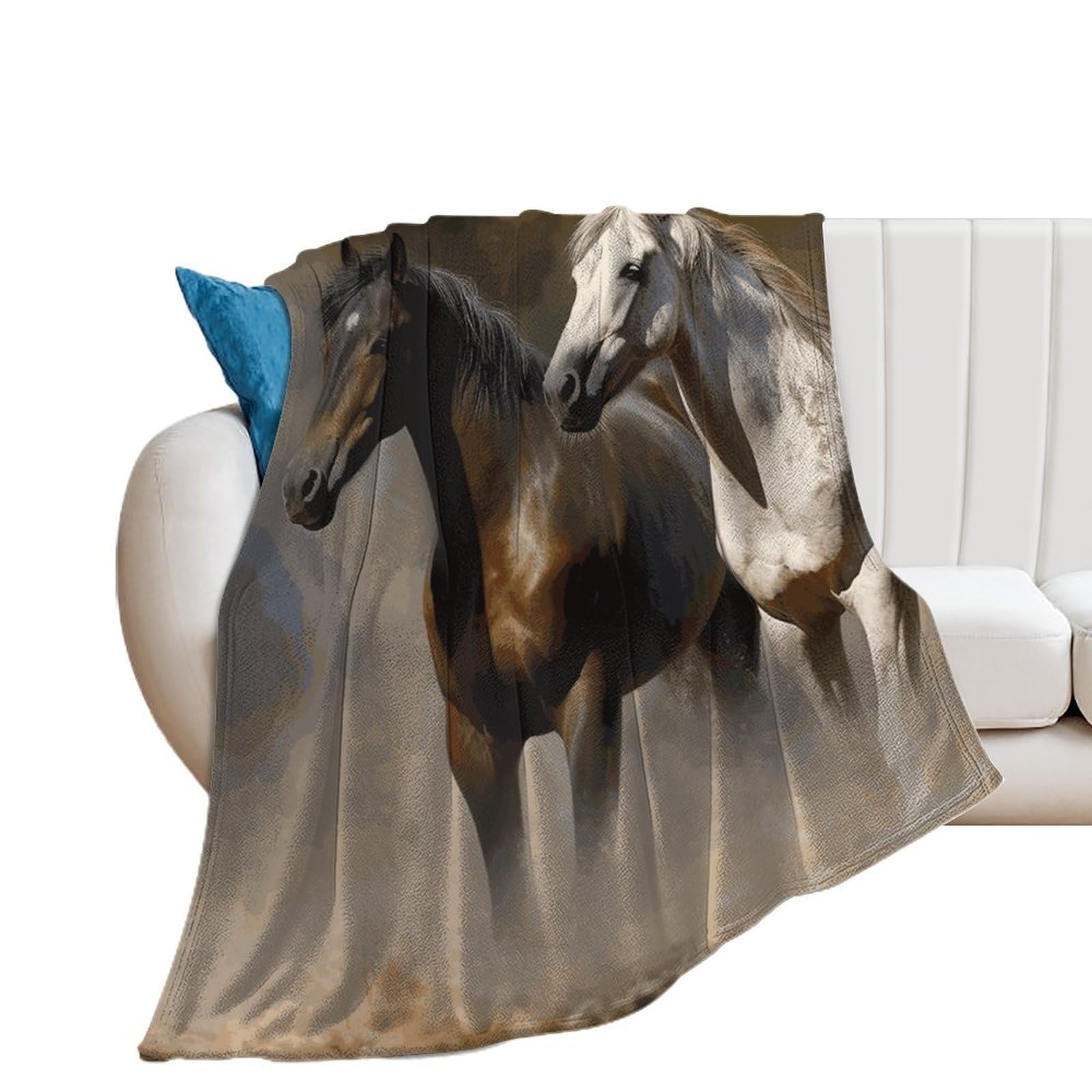 Couverture flanelle chevaux de qualité supérieure textile doux de lit