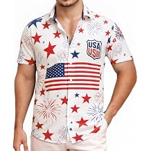Hawaiian Shirt for Men Short Sleeve Funny Print Tropical Beach Aloha Shirt for Summer Vacation, Party, Casual Friday