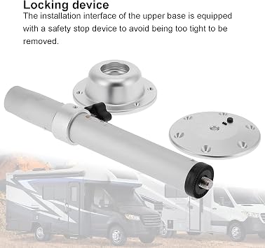 Tbest Removable Table Leg Campervan,Campervan Table Leg Kit,19.3‑28.3in Table Pedestal Kit Adjustable Silver Pillar with Mount Base Parts Universal for Caravan Motorhome Yacht, (Tbestw54dqnohtp)