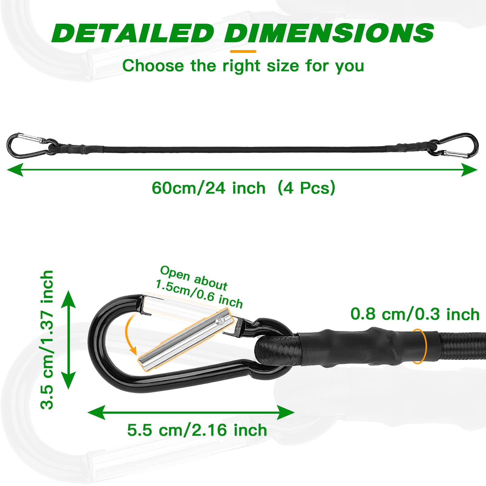 20 Pièces Tendeurs Elastique Avec Crochets, Tendeur Elastique, Tendeur Bache, Tendeur Pour
