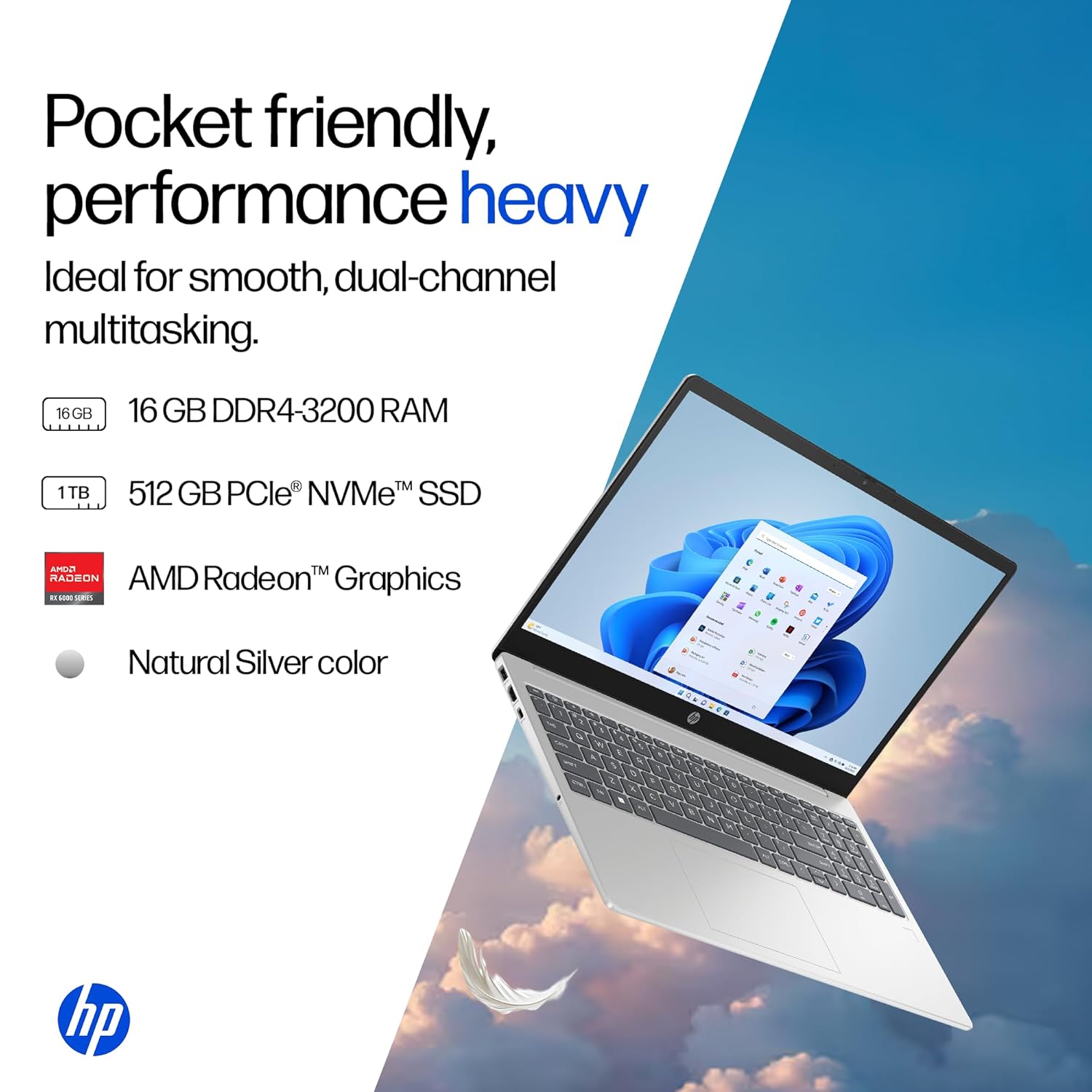 HP 15, AMD Ryzen 7 5825U (16GB DDR4, 512GB SSD) FHD, Anti-Glare, Micro-Edge,15.6''/39.6cm, Win11, M365(1yr)* Office24, Silver, 1.59kg, fc0476AU, Radeon Graphics, FHD Camera w/Shutter, Backlit Laptop 35 71AflZzAJEL. SL1500