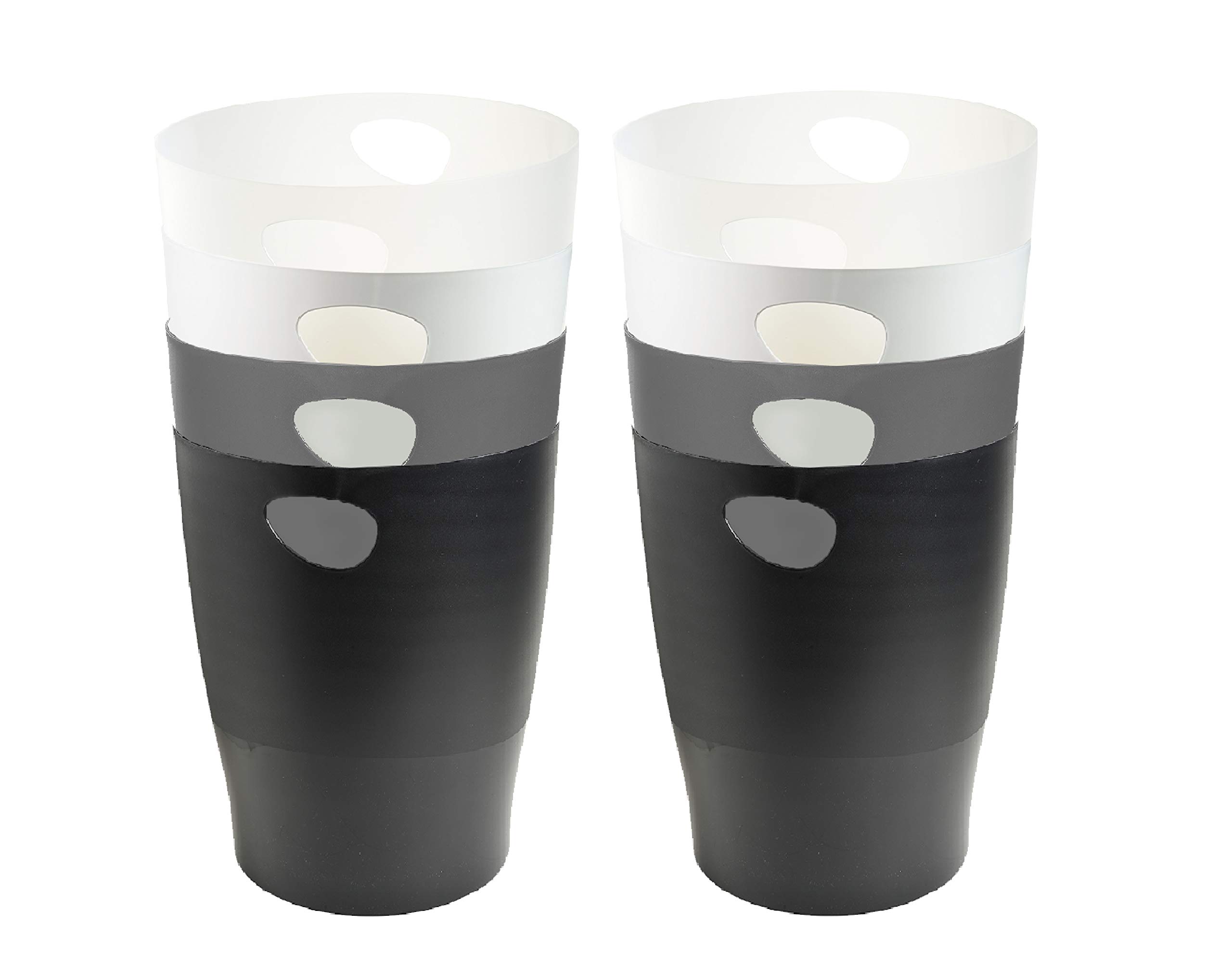 Exacompta - Ref 45398D - Papelera Office Ecobin - 263 x 263 x 335 mm de tamaño, capacidad de 15 l, asas integradas, colores monocromáticos (paquete de 8)