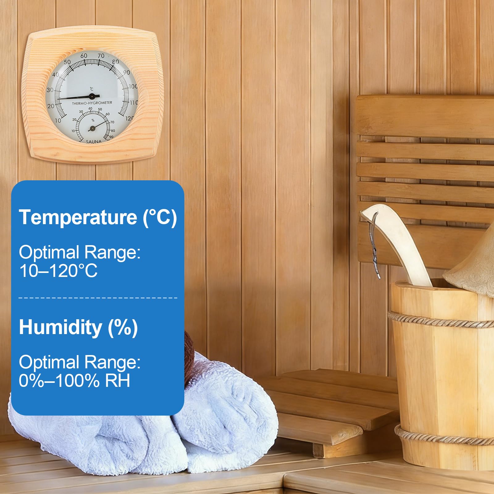 Termometro per sauna, Igrometro digitale per sauna Termometro per interni Misuratore di umidità per stanza da bagno con flusso di sudore Sauna Accessori