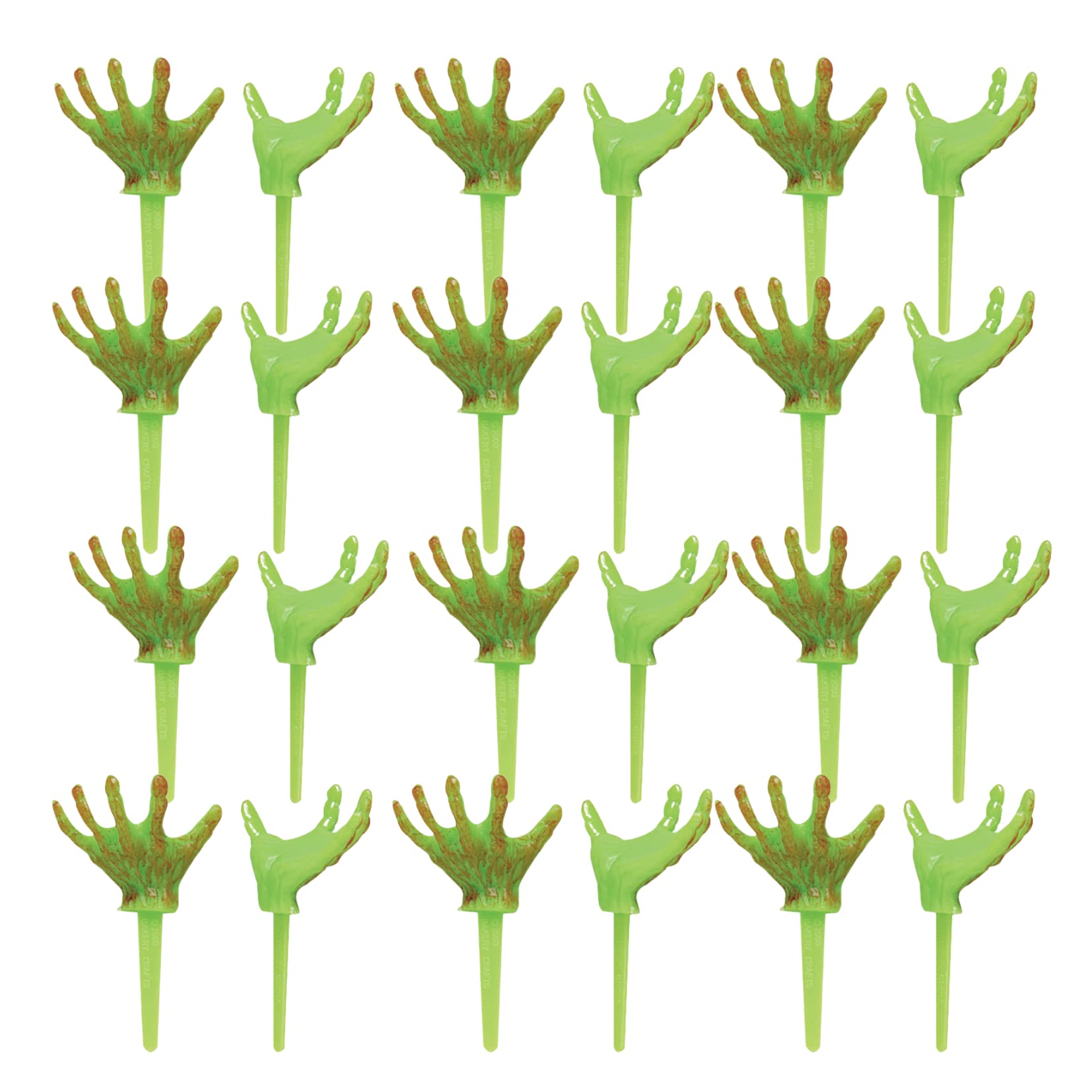 Halloween Party Tombstone Graveyard Grabbing Hands Spooky Cupcake Picks - 24 pcs