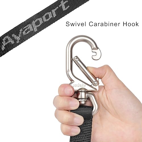 Miniatura 3 de Ayaport Correas de amarre para motocicleta de 1.1 pulgadas x 7 pies (con ganchos de mosquetón giratorios) con hebilla de leva, correa de manillar