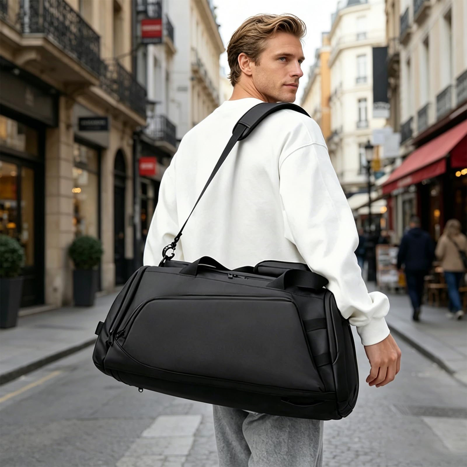 45L Grande borsa da palestra Sport Duffle Zaino per le donne degli uomini, Resistente all'acqua Fitness Sport Tote Borse da viaggio Week-end durante la notte Bagaglio a mano Borsa