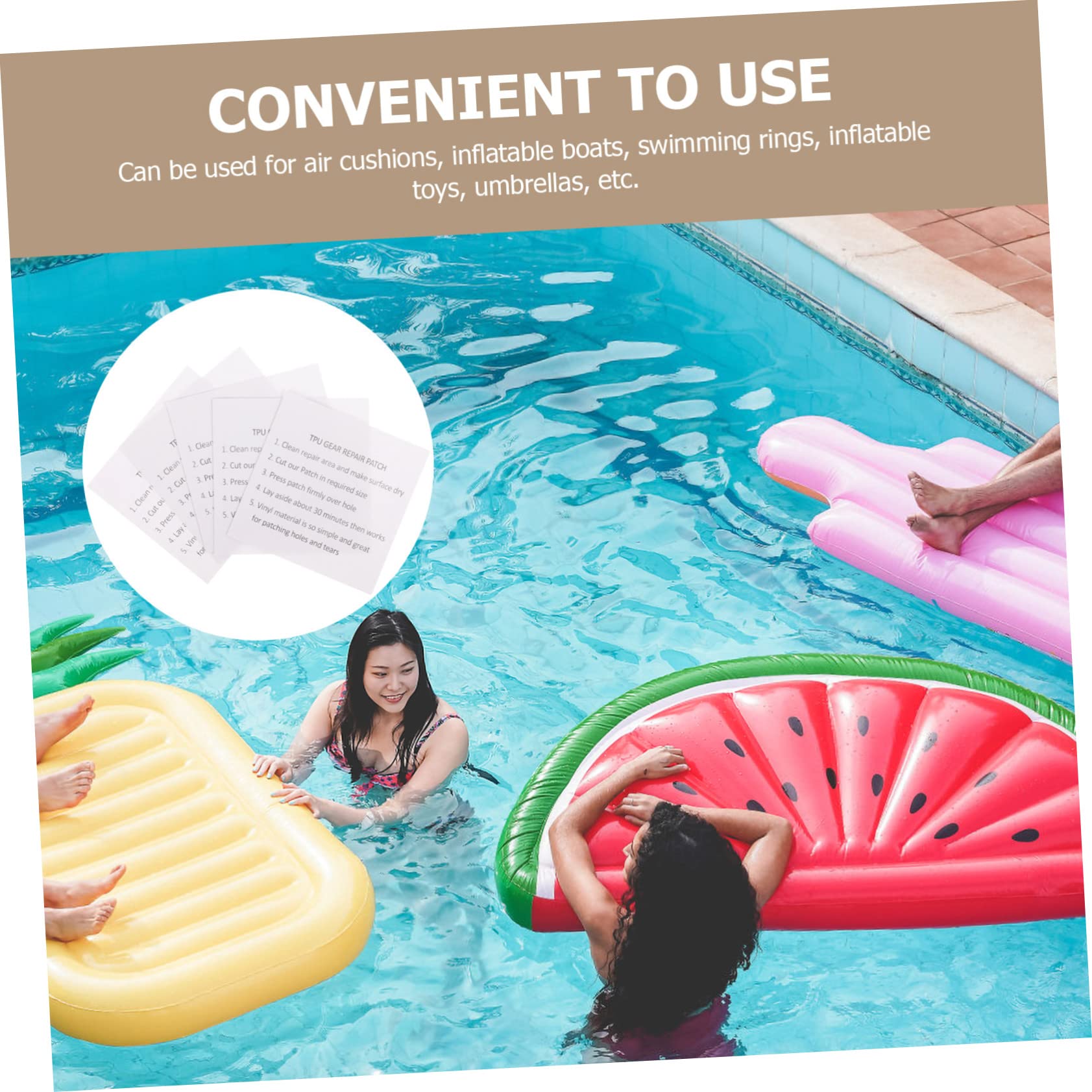 NUOBESTY 100stücke Teiliges Tpu Reparaturset Für Aufblasbare Produkte Selbstklebende Wasserdichte Flicken Für Zelte Schwimmringe Boote Und Mehr Temperaturbeständig Und Langlebig