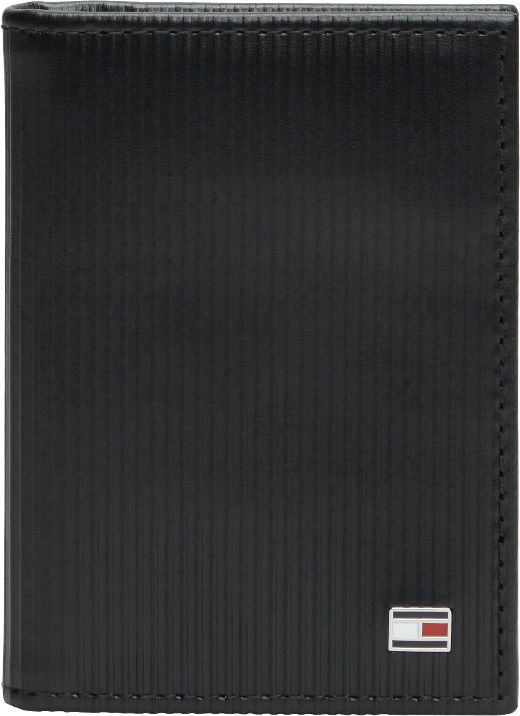 Tommy Hilfiger Men's TH Flag Bifold AM0AM13967 Bifold Wallet, Black, One Size