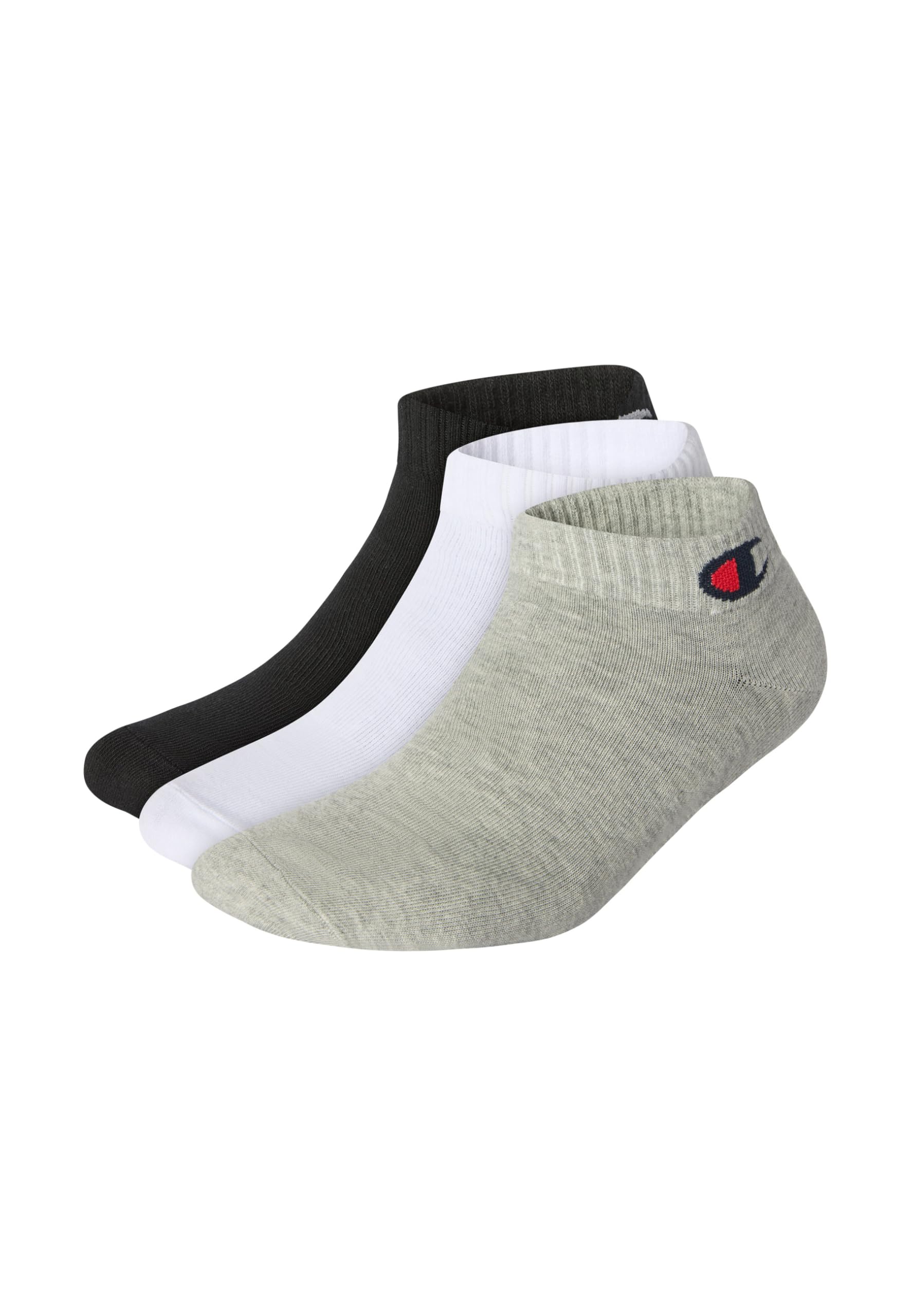 Champion Accessories Basics 3pk Quarter Socks, Grey Melange, 3 UK