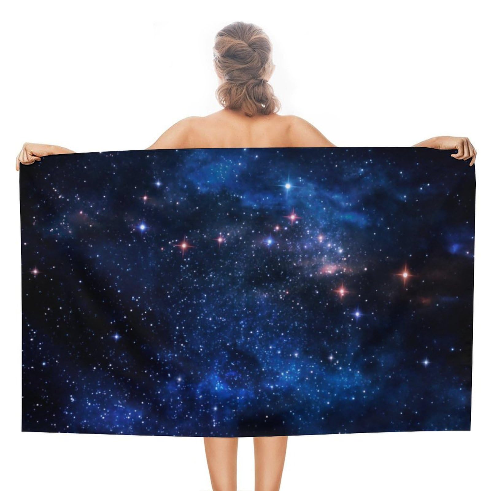 LEDFCVSU Beach Towel, Aurora Starry Sky Space Starry Night Sky Bath Towel, Absorbent Towel for Swimming, Sports, Travel