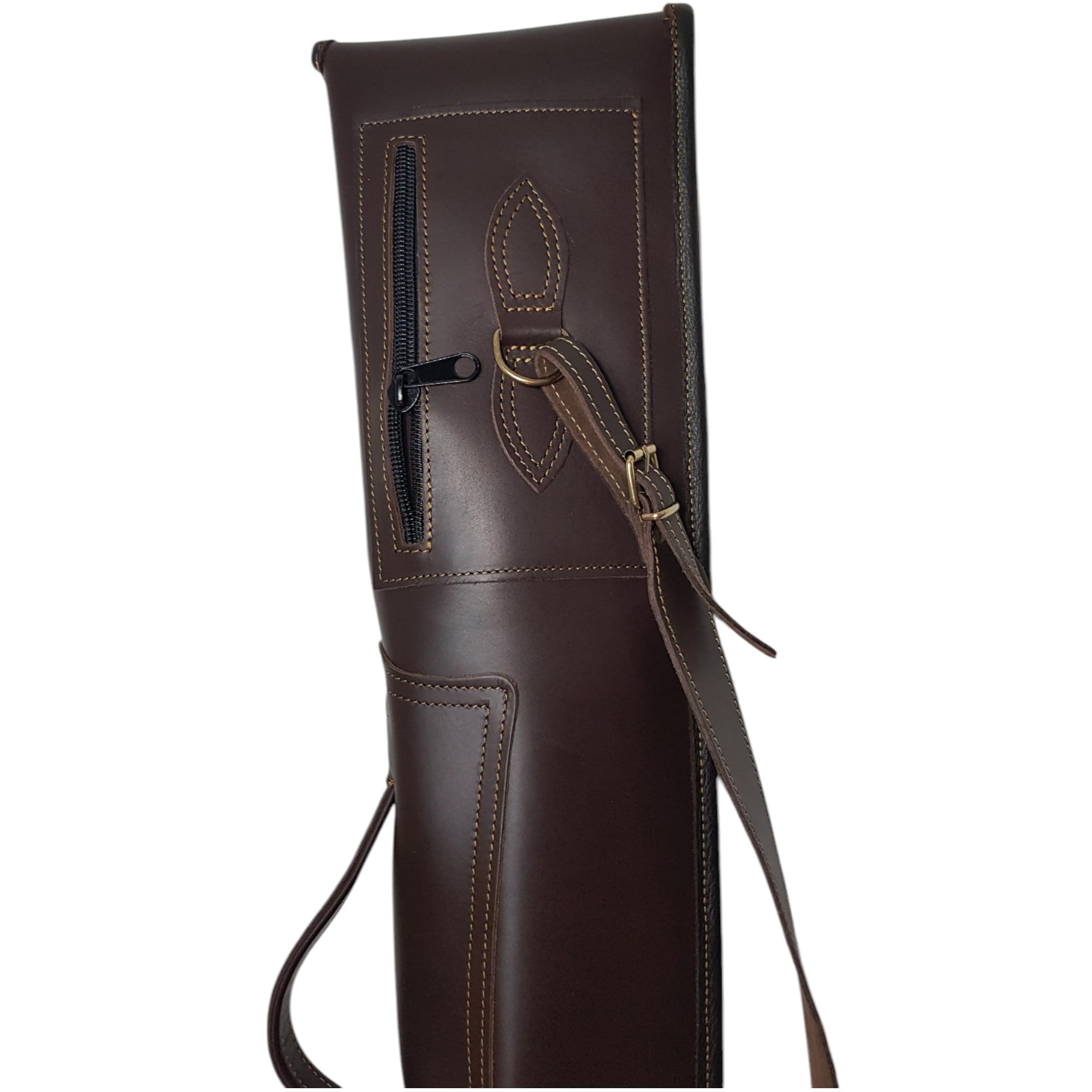 Funda Escopeta Fabricada en Cuero Natural, para semiautomática, con Refuerzo en Puntera Cosida a Mano