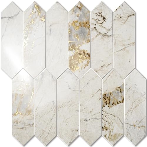 Vamos Tile Glossy Pandora Marble with Gold Veining