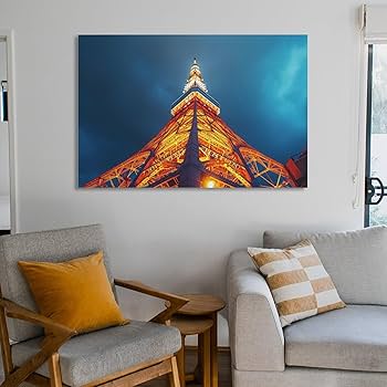 水晶絵　スカイツリー　東京　アートパネル　絵画　額縁　風景　ポスター　絵　写真 Amazon.co.jp: 絵画 夕暮れの東京スカイツリーインテリア 絵画
