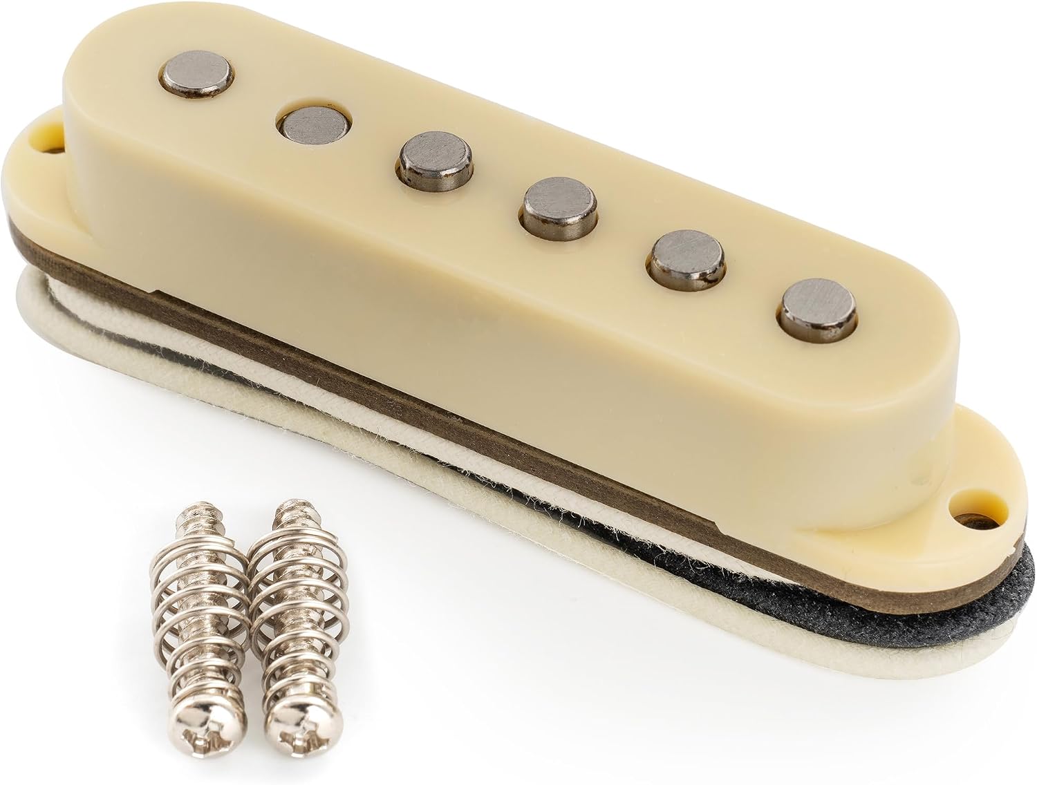 Musiclily Pro ST-60S Staggered Alnico 5 Single Coil Neck Pickup for Strat Style Electric Guitar, Cream