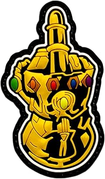 Infinity Gauntlet Middle Finger Tactical Patch [3D-PVC -Hook Fastener -G5]