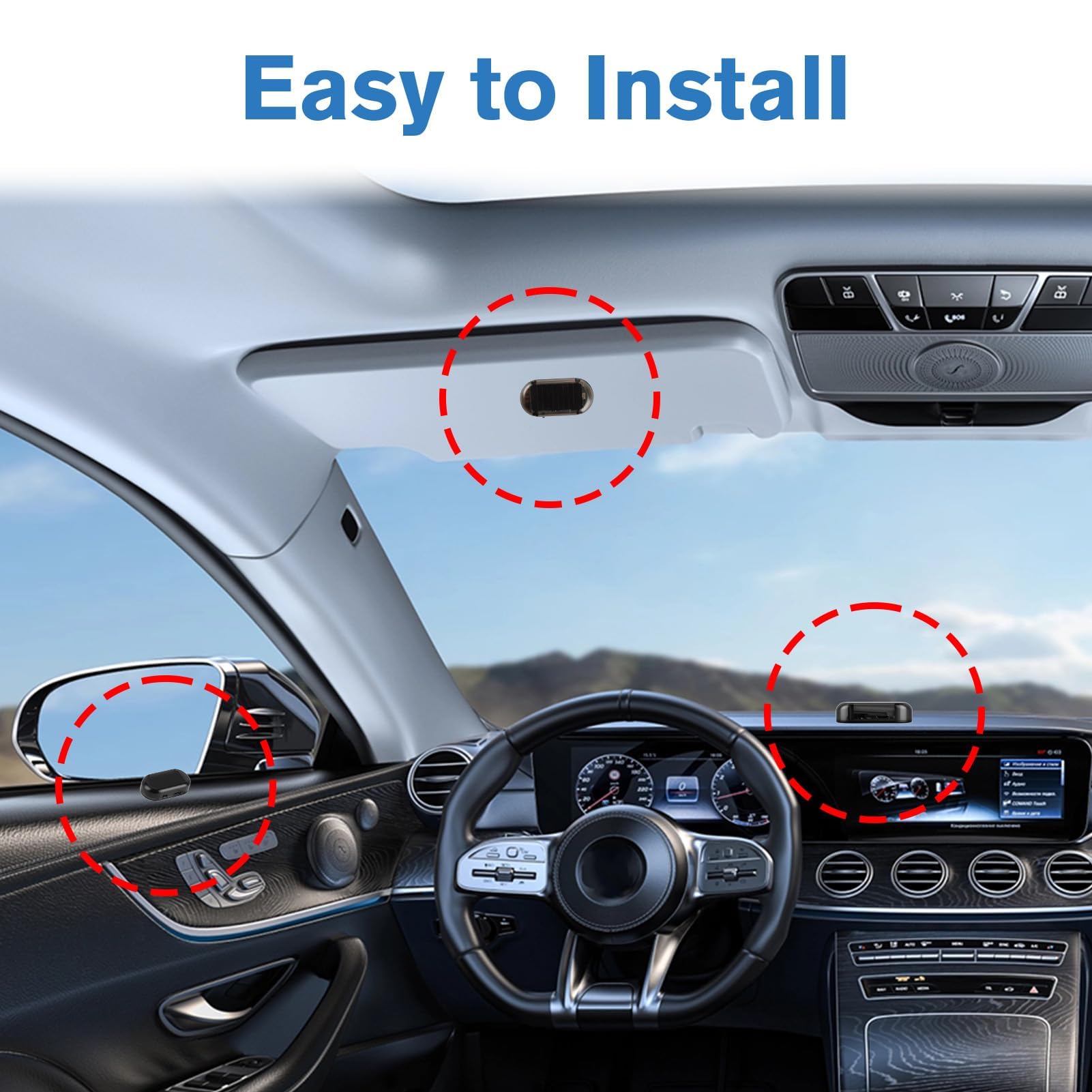 Allarme Auto Anti Vandalo Lampeggiamento Notturno Automatico Monitoraggio Antifurto 2pcs